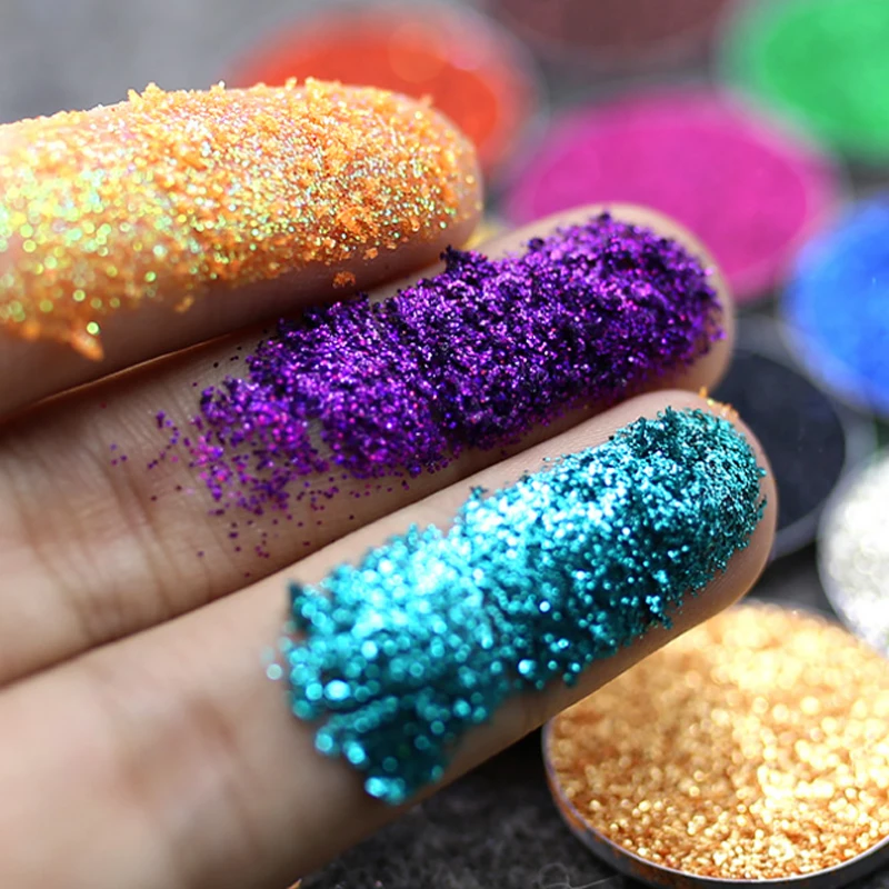 Makeup Glitter Eyeshadow Pressed Shimmer Eye shadow Diamond Rainbow Make Up Cosmetic 6 Colors