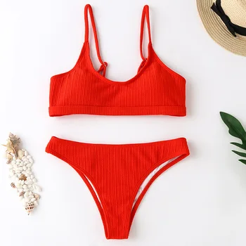 

Thong Bikinis Women 2019 Brazilian Swimwear Female Sexy Swimsuit Beach Wear Swimming Suit For Women Bathing Suit Red White