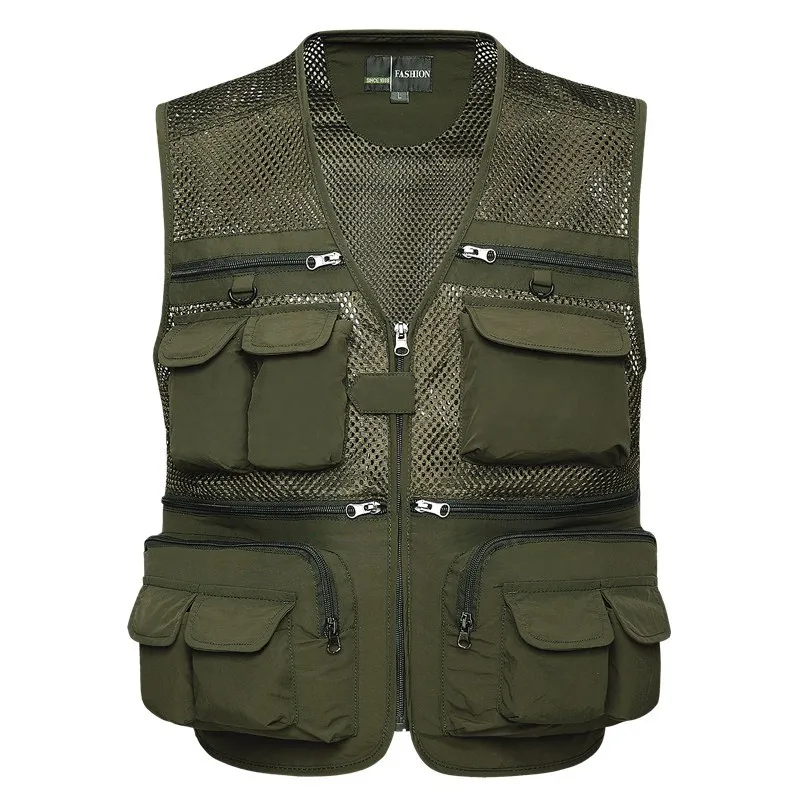 Men Vest Quick-Drying Mesh Vest Tactical Military Camping Vest Outdoor Men Waistcoats With Multi Pocket Sport Vest
