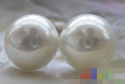 

free shipping 00389 white SOUTH SEA SHELL PEARL mabe STUD EARRING