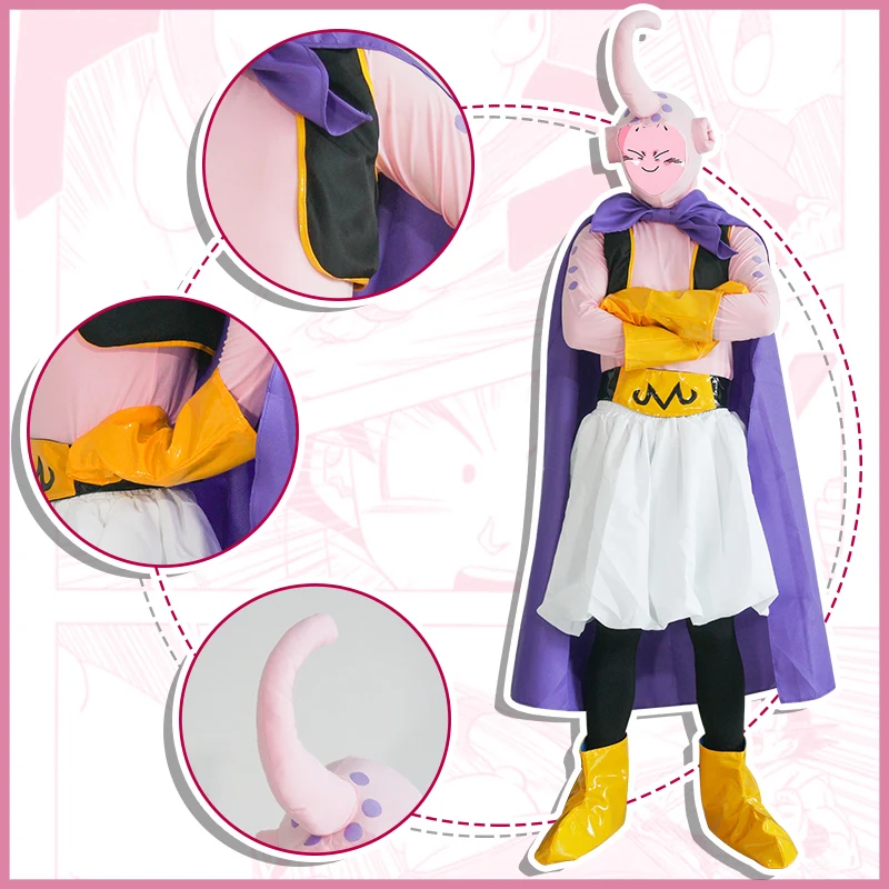 Аниме Dragon Ball Z косплей Majin Buu костюмы для косплея Униформа на Хэллоуин карнавальные вечерние костюмы для игры Dragon Ball Супер костюмы для косплея