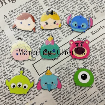 

NEW 20 Pcs Cartoon stitch Princess eye bear head Metal Charms Jewelry Making Pendants Earrings W1