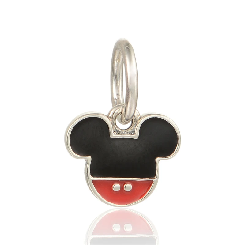 

Fits Brand bracelets & Necklaces For Women DIY Jewelry 925 Sterling Silver Mickey Icon Enamel Charm Pendants LW542