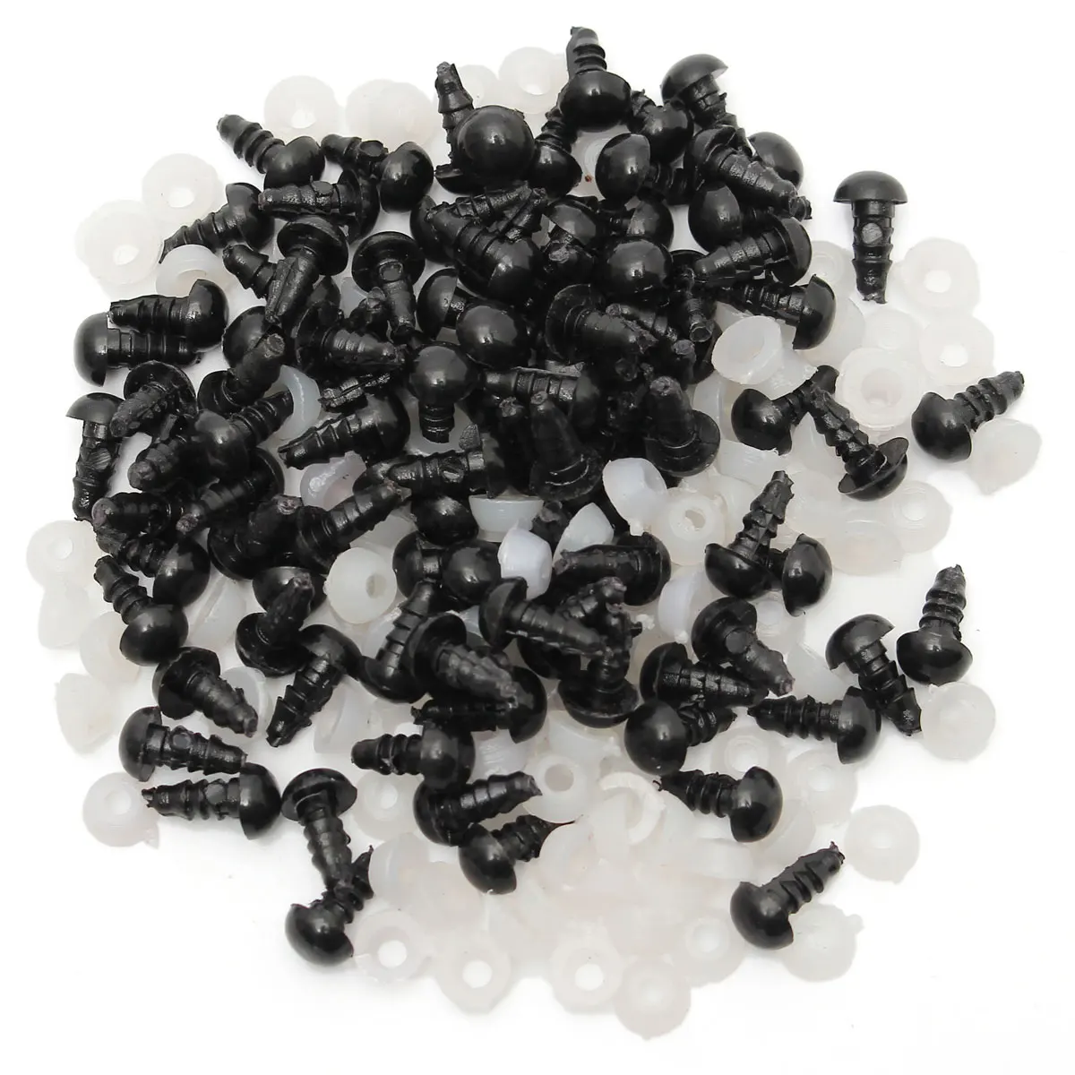 

Handmade Craft DIY 100pcs/50pairs 7mm Black Plastic Safety Eyes Washers for Teddy Bear Stuffed Toy Snap Animal Puppet Doll