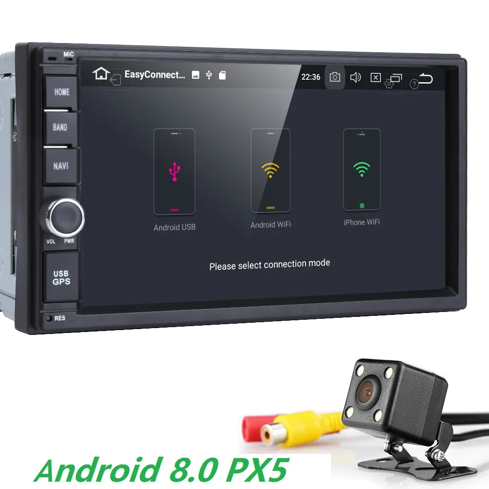 2 din car radio gps android8 0 7inch gps navigation steering wheel bluetooth aux obd2 car