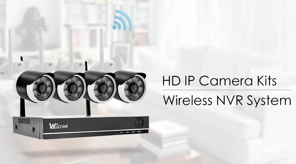 Wistino XMEye 4CH Беспроводной NVR комплект Открытый HD 720 P камера видеонаблюдения с WiFi Системы безопасности IP Камера Водонепроницаемый наблюдения