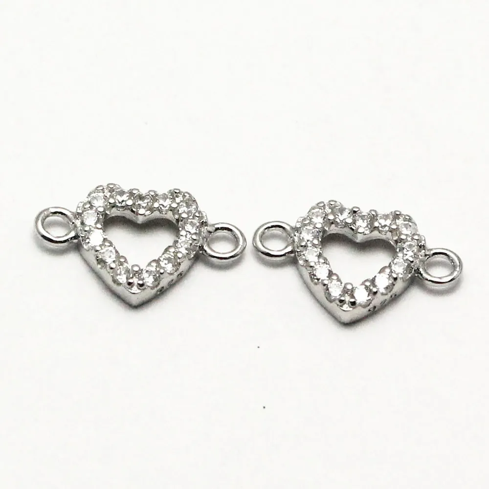 Beadsnice fine 925 коннектор для ювелирных изделий с подвеской в виде сердца