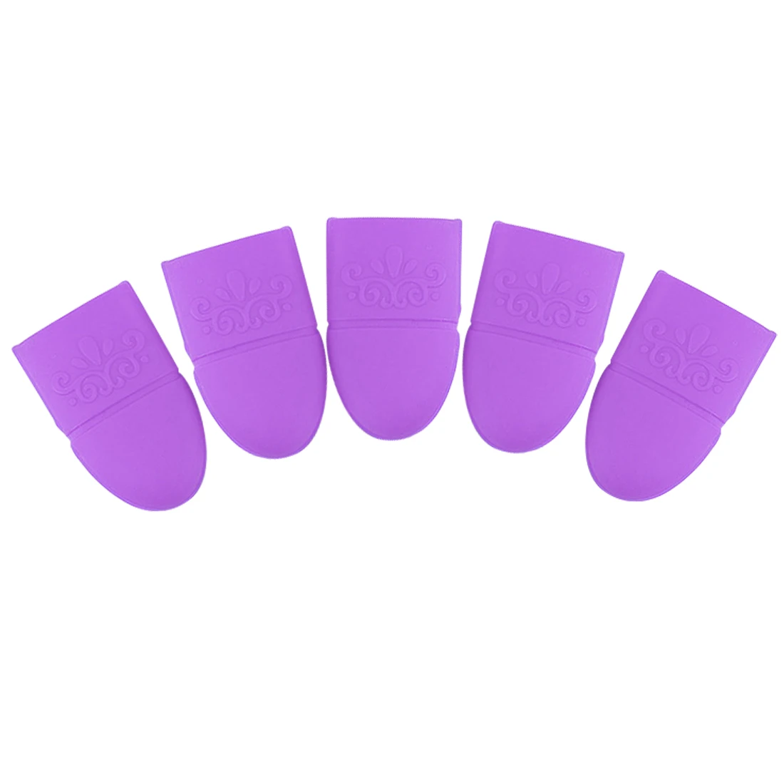 Палец обертывание 10 шт многоразовые ногтей советы средство для снятия УФ гель-лака Силиконовый Эластичный замачиваемый колпачок Маникюр Чистка лака инструмент - Цвет: Фиолетовый