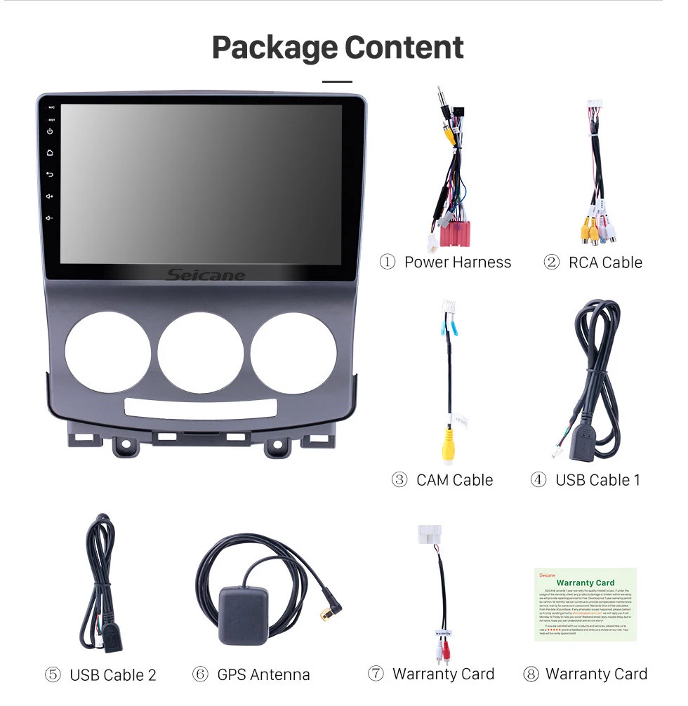 Seicane Android 9,0 8-ядерный gps навигации радио для 2005-2009 2010 лет Mazda 5 Автомобильный мультимедийный плеер Поддержка RDS Зеркало Ссылка