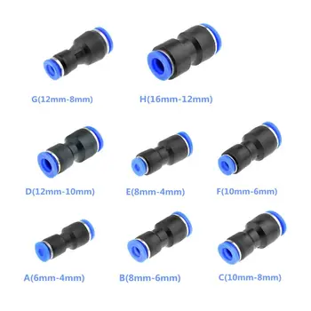 

5pcs Pneumatic Push In Air Quick Fittings Coupler Hose Tube Straight Connector