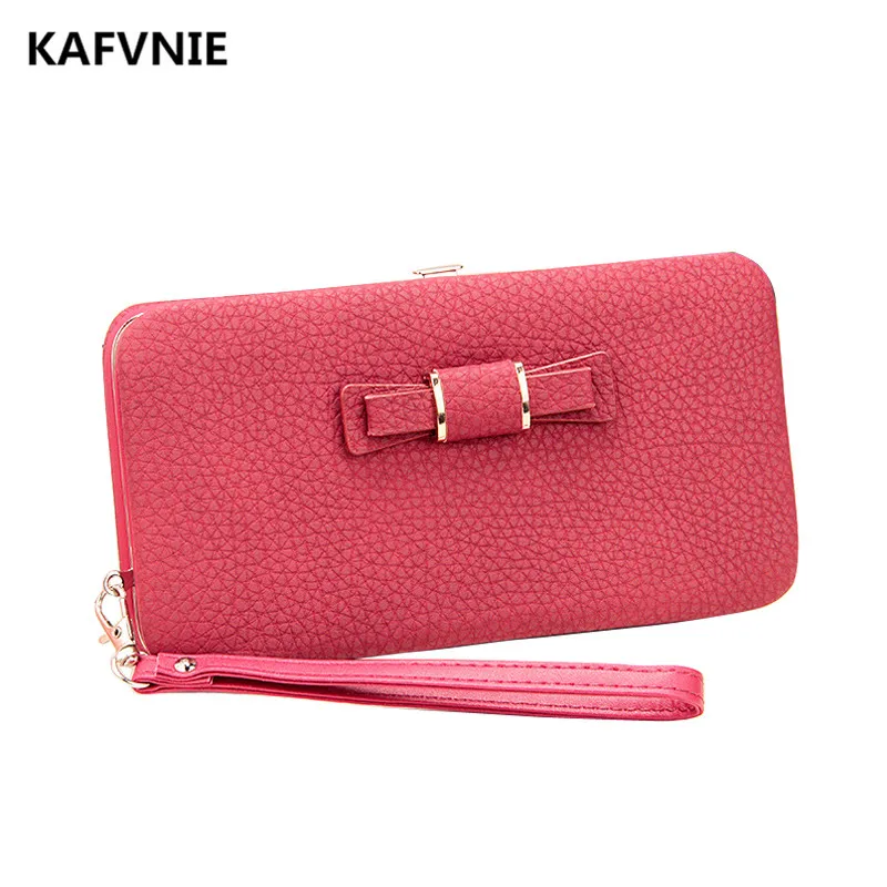 KAFVNIE Women's Wallet high performance clutch Women's Bow zipper