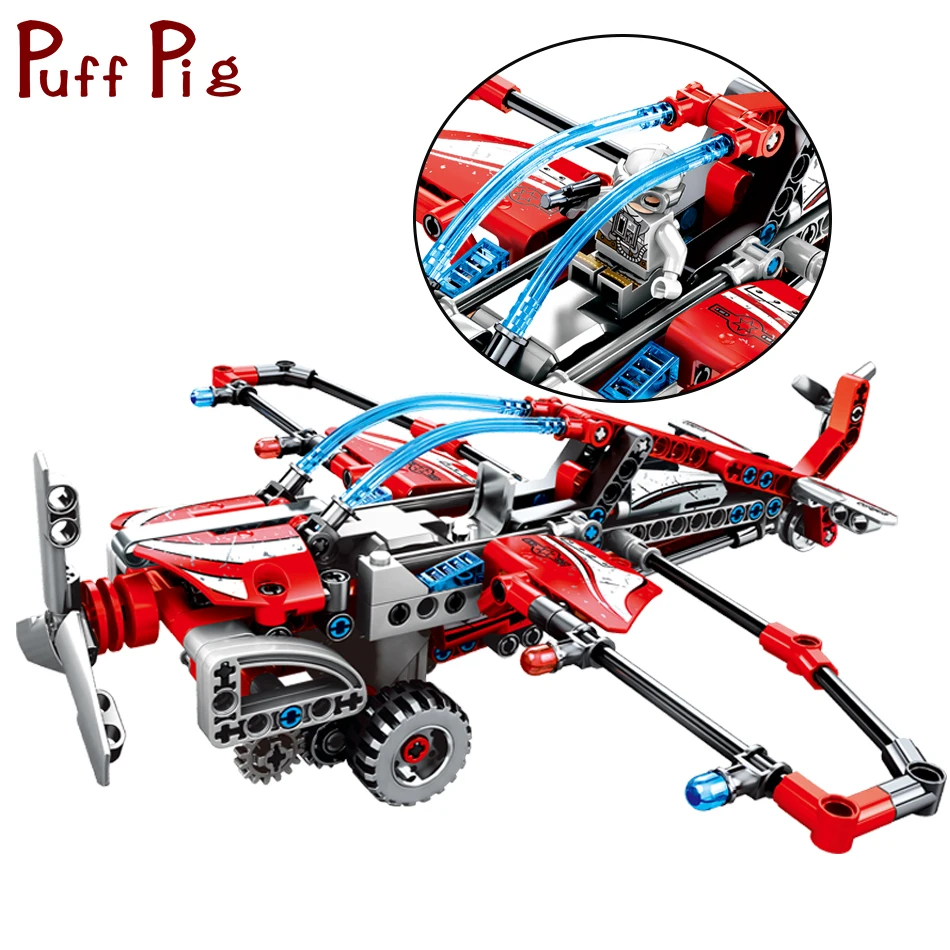 

223PCS Pull Back Glider Model City Airplane Captain Figures Compatible Legoed Technic Truck Creator Building Blocks Toys For Kid