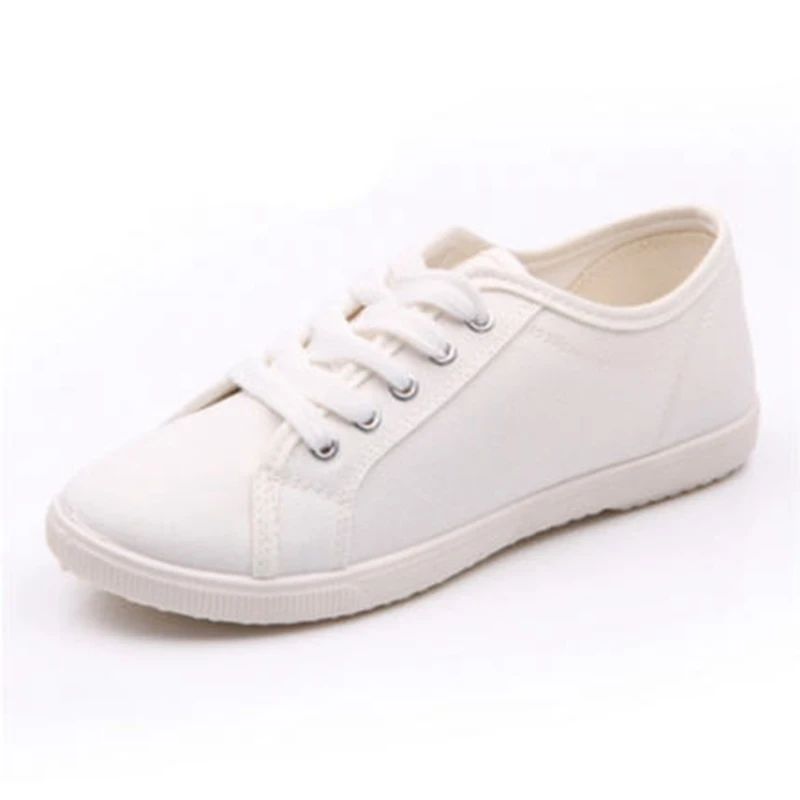 

2016 spring and autumn all-match Women low single shoes lacing shoes solid color female canvas shoes fashion casual shoes