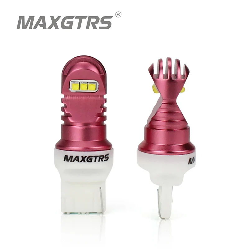 

MAXGTRS 2x Car Led Lights T20 7440 W21W 6 Leds CREE Chip 12V 3800K White Wedge Car Brake Stop Reverse Turn Signal LED Bulb