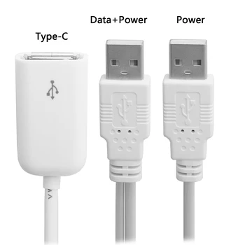 

CYSM 10pcs/lot USB Charging Power Cable Cord Extension Cable USB 2.0 A 2 male to 1 Dual USB Female Data Hub Power Adapter