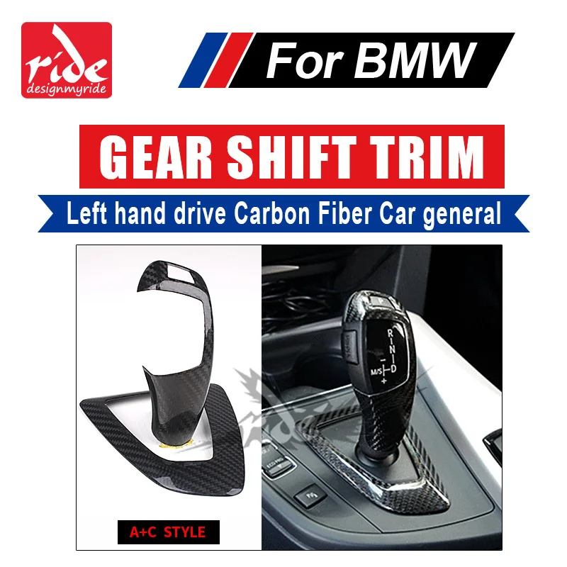 

For BMW 6-Series Universa Left hand drive Carbon Fiber car genneral Gear Shift Knob Cover&Surround Cover interior trim A+C Style