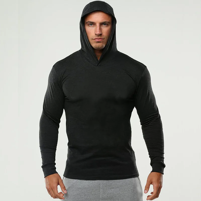 Size M to 2XL Men's Solid Fitness Sports Hoodies Sweatshirts Hombres