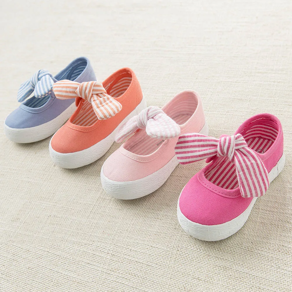 DB4719  Dave & Bella baby spring  new striped canvas shoes blue pink rose casual shoes  4 colors