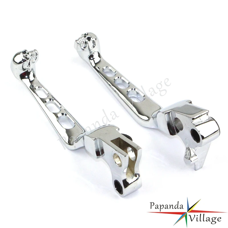 Embreagem do Freio Alavancas de Mão para Harley Moto Chrome Crânio Touring Sportster Xl883 1200 Softail Património Cnc 6 Moto cnc chrome crânio embreagem do freio