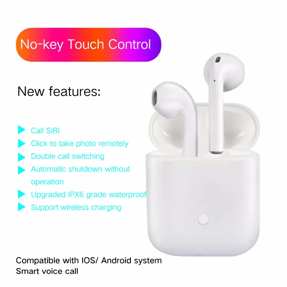 LK-TE8 air pod Smart touch no button TWS Headphones Bluetooth v5.0 Headset Wireless Earphone 4