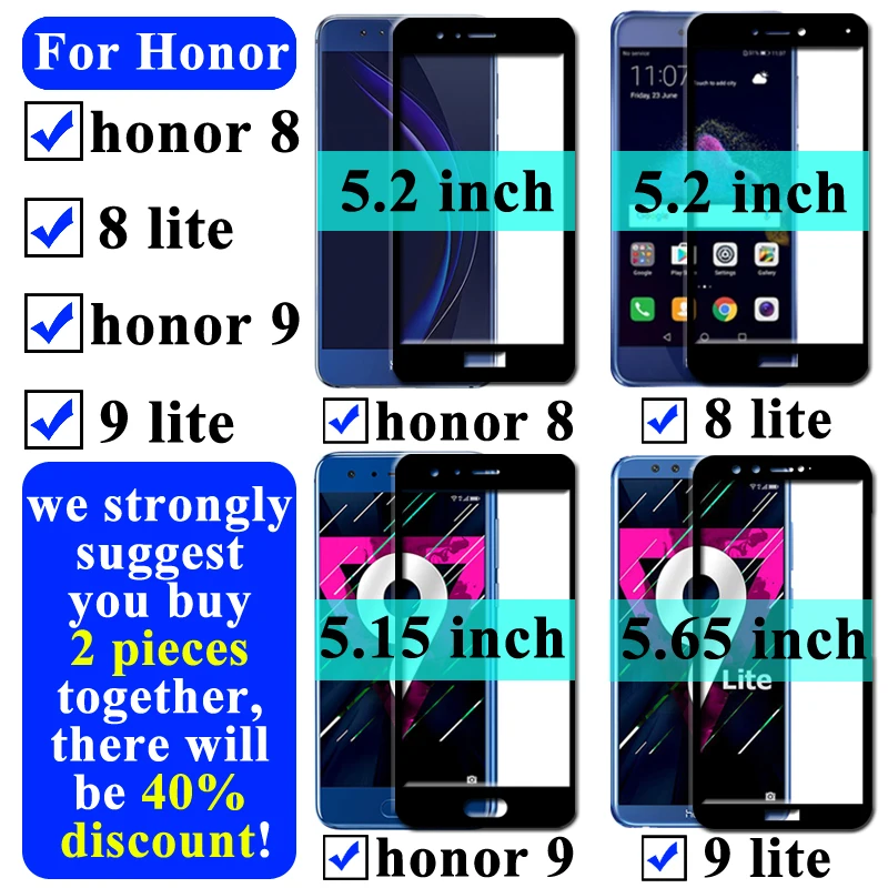 Защитное стекло Honor 9 Lite закаленное 8 Защита экрана для huawei 9lite Hono Honer светильник Броня Honor9 Nonor Honor8 Onor Xonor