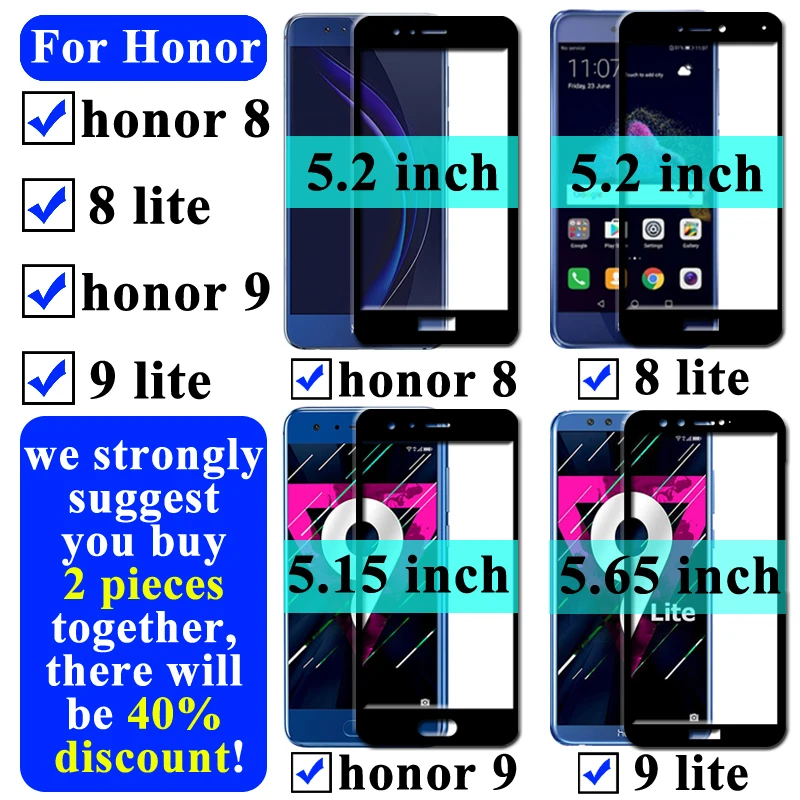 Защитное стекло Honor 9 Lite закаленное 8 протектор экрана для Huawei 9lite Hono Honer Light Armor Honor9