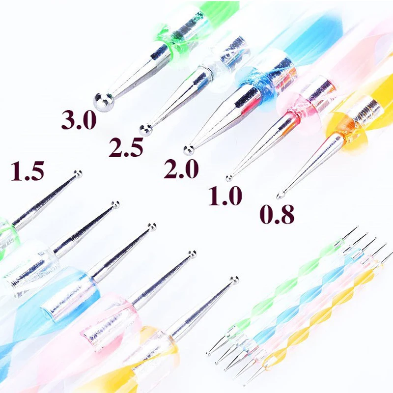 5 шт. точечная ручка для дизайна ногтей 2 способа|dotting tool|nail art dotting pendotting pen |