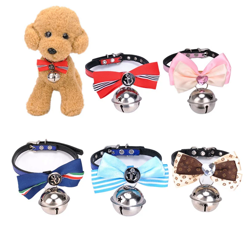 Pet Dog Bell Collar Cute Cat Puppy Bow Decoration Necklace Collar for