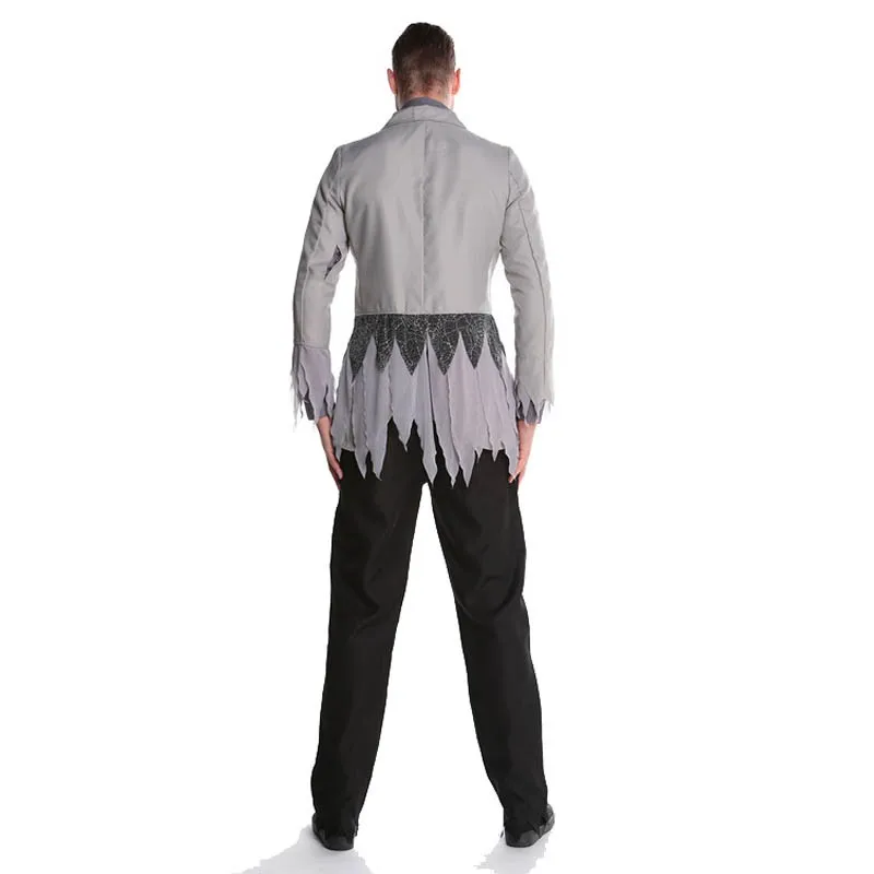 Vampire Zombie Decadent Dark Ghost Bride Styling Bridegroom Cosplay Halloween Costume Suit For Man Party Costume L15343 (1)