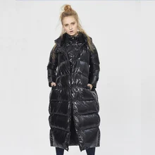 Высокое качество, пуховик,, зимняя куртка для женщин, белый утиный пух, парка, утолщенная, теплая, свободная, размера плюс, 5XL, пуховик, Женская куртка