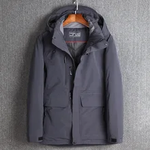 Зимний мужской пуховик, зимний теплый водонепроницаемый длинный пуховик с капюшоном, верхняя одежда, куртка высшего качества