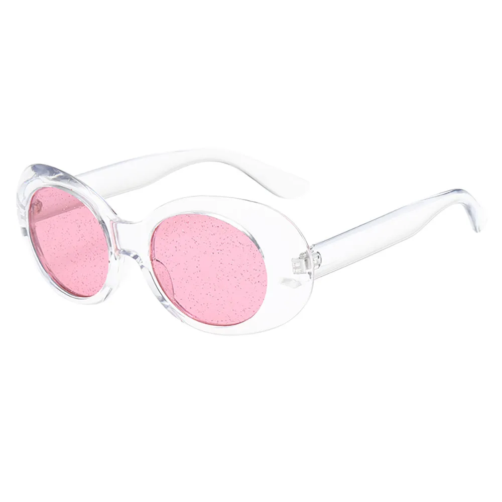 Женские и мужские большие овальные солнцезащитные очки с блестками, Винтажные Солнцезащитные очки, ретро очки# SMT0416 - Название цвета: D
