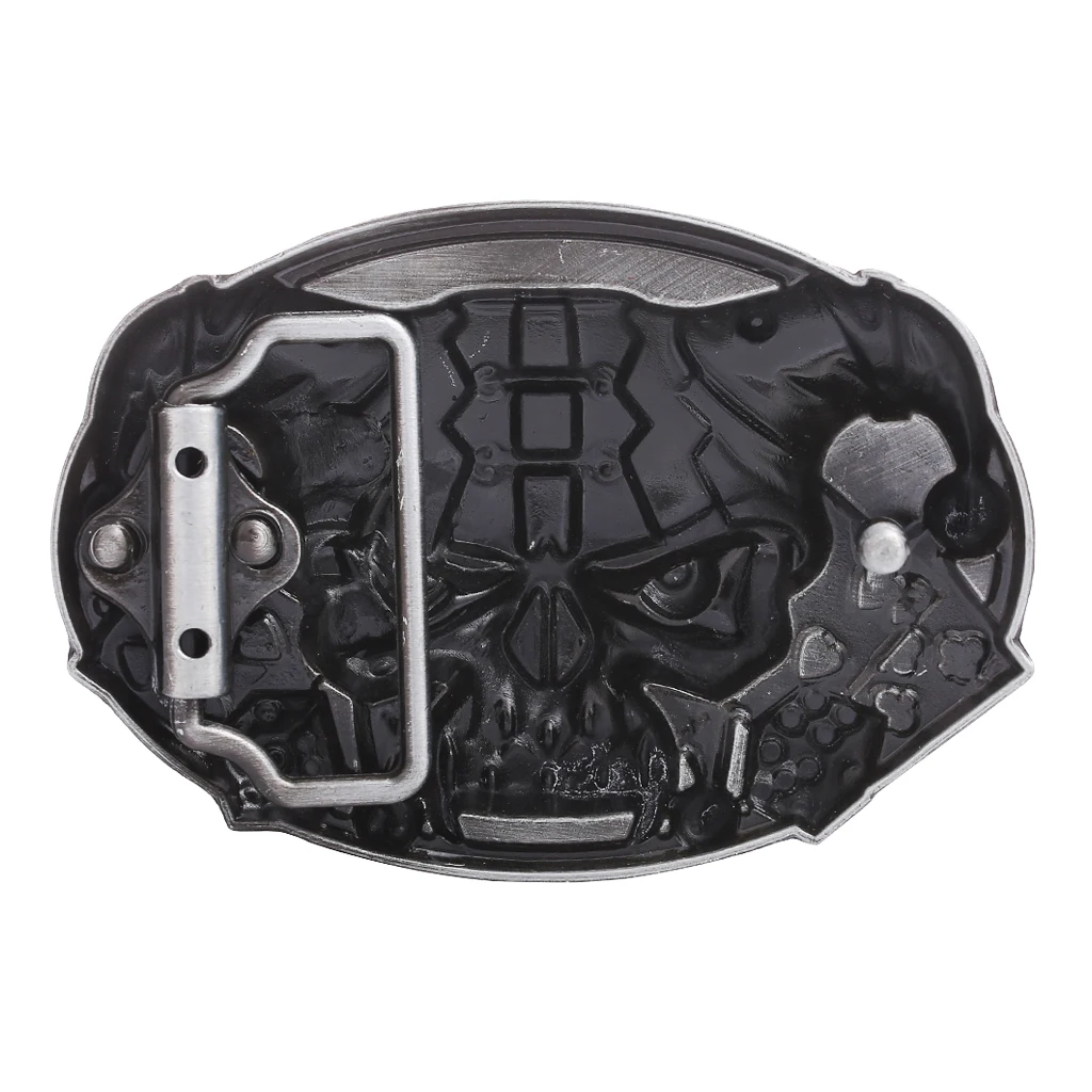 Vintage Western Belt Buckle 3D Skull Head Gothic Punk Rock Motorcycle Biker Fashion Jeans Accessories for Boys Men