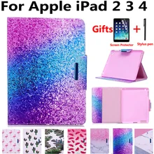Мрамор роспись из искусственной кожи чехол для Apple iPad 2/3/4 iPad2 iPad3 iPad4 9," A1395 A1403 A1458 с Экран защитная пленка