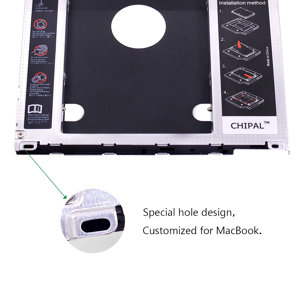 CHIPAL Second 2nd HDD Caddy 9 5 мм SATA 3 0 для 2 ''SSD корпус жесткого диска адаптер Macbook Pro Air SuperDrive