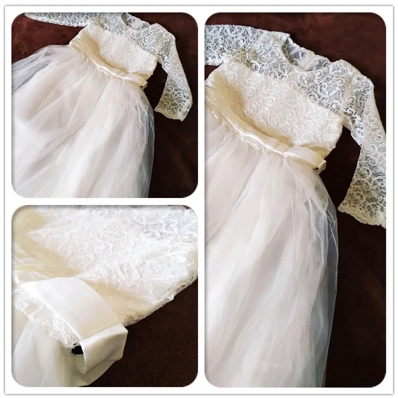 Высококачественное элегантное детское праздничное платье свадебное платье для девочек платье для первого причастия с длинными рукавами для девочек бальное платье принцессы для детей