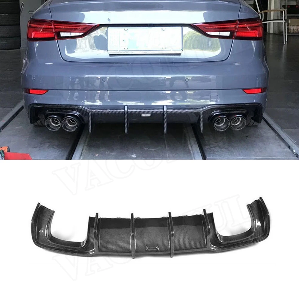 Carbon Fiber Rear Bumper Lip Spoiler Diffuser for Audi A3 Sline S3