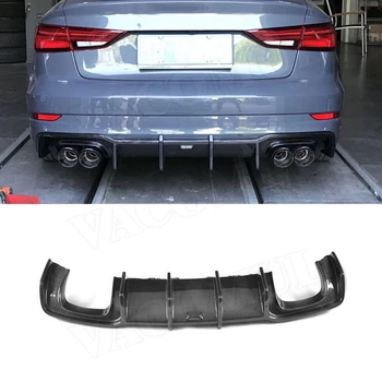 

Carbon Fiber Rear Bumper Lip Spoiler Diffuser for Audi A3 Sline S3 Sedan 2017 2018 2019 Not For A3 Standard Car Styling