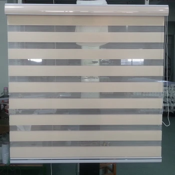 

Horizontal Sheer Shade Blind Zebra Dual Roller Blinds & Treatments Window Custom Cut to Size in Peach Curtains for Living Room