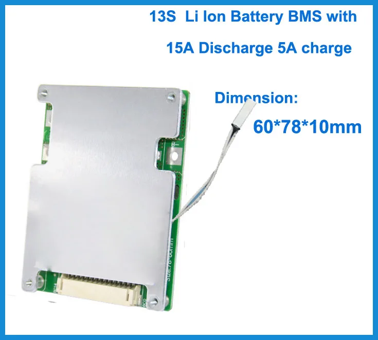 Высокое качество 48 в 13S литий-ионный аккумулятор BMS и 54,6 в для электрического велосипеда литиевая батарея с 30A 20A 40A разрядный ток - Цвет: 13S with 15A