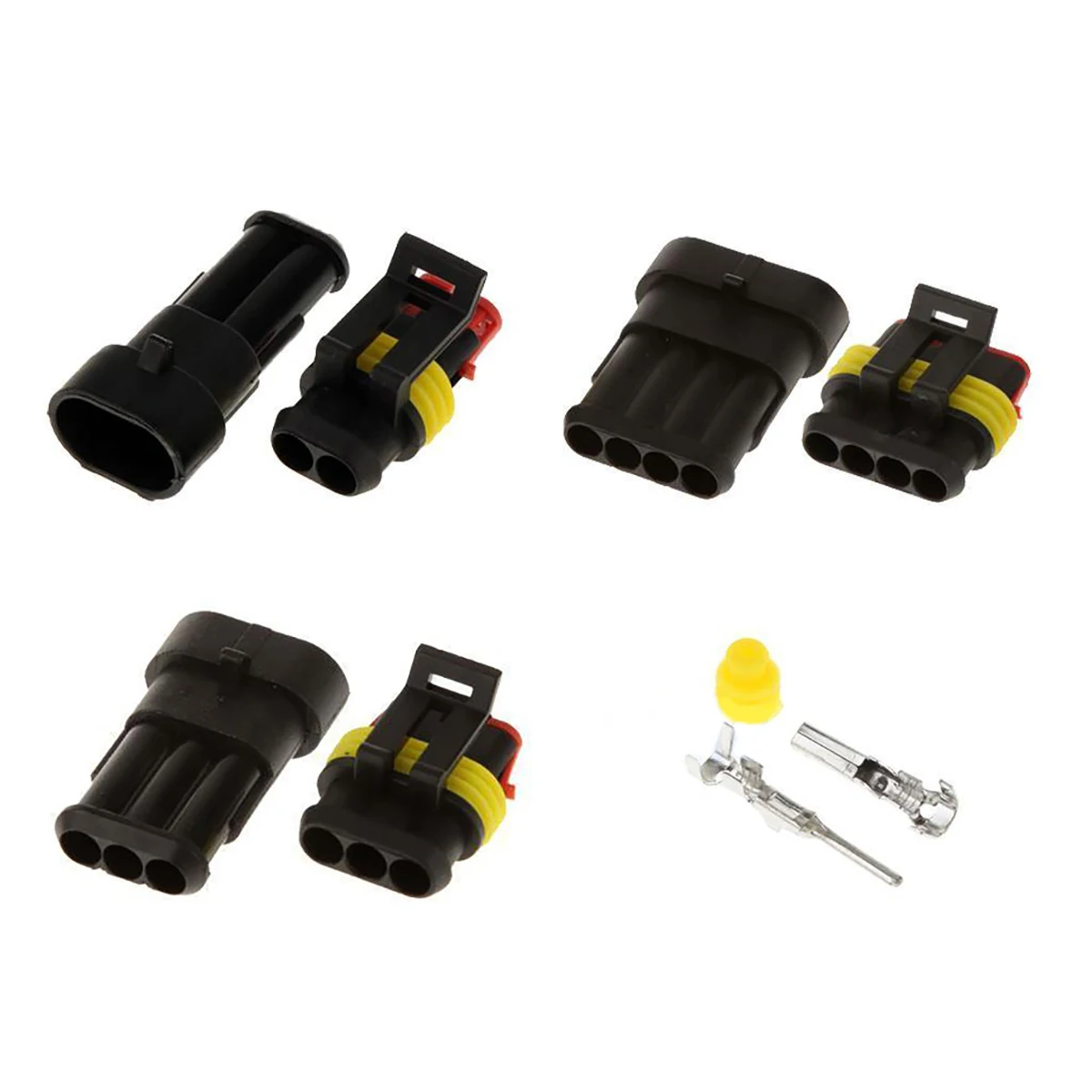 15 Sets New 2 3 4 Pins Car Waterproof Plug Car Auto Waterproof Sealed Electrical Wire Connector Plug