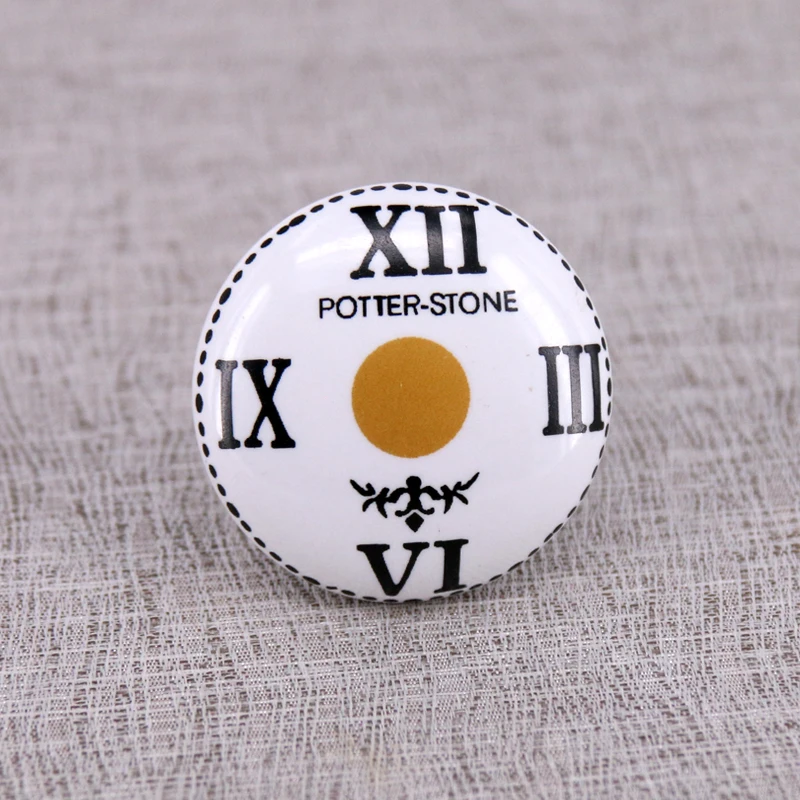 

5PCS Roman Numeral Clock Ceramic Dresser Cupboard Pull Knob Kitchen Drawer Pulls & Handles