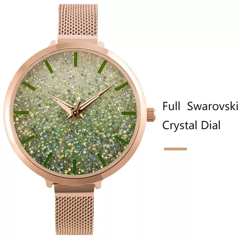 Mulheres Áustria Cristal Relogio feminino