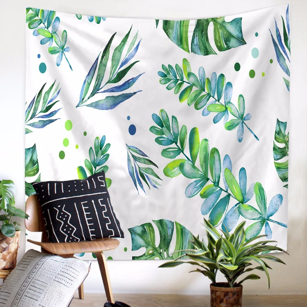 Buy Green Leaves Beach Towels Tapestry Tablecloth