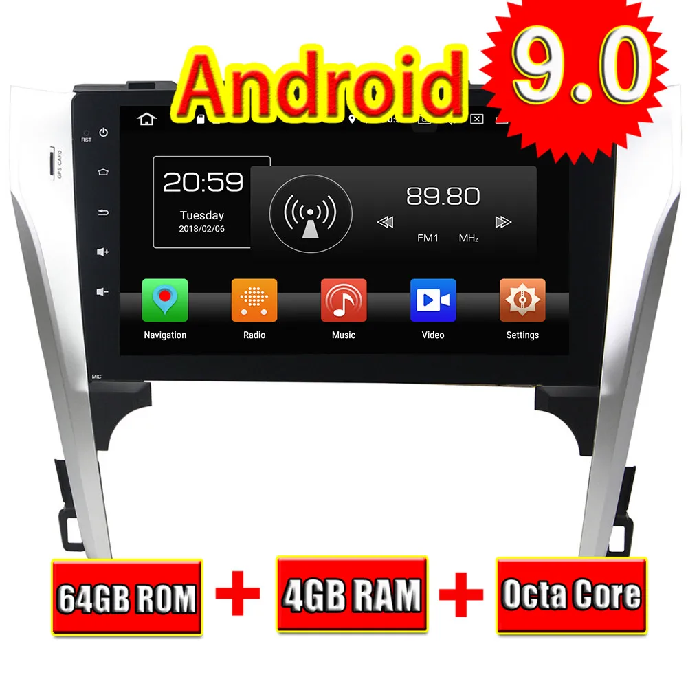 Topnavi Android 8 0 Автомобильный gps навигатор видео плеер для Toyota CAMRY 2013-2012 аудио Радио