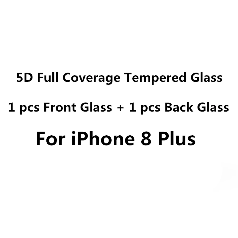 2 шт./компл. 5D круглый изогнутый край спереди+ сзади закаленное стекло для iPhone X XR Xs Max 7 8 плюс полное покрытие экран протектор сзади плёнки - Цвет: For iPhone 8 Plus
