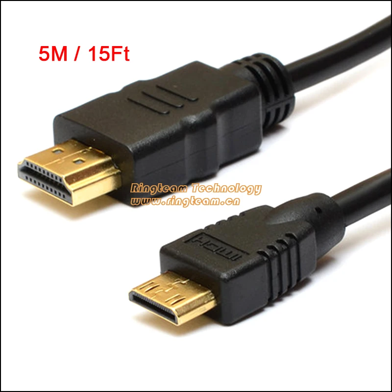 5M Mini HDMI to HDMI High Definition Digital Video Cable for HD Sony