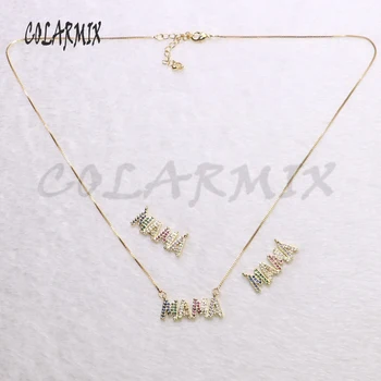 

8 Pieces Rainbow MAMA pendant necklace fashion jewelry Necklace gift for lady for lady letter pendant wholesale jewelry