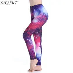 Sayfut новые модные женские туфли Леггинсы для женщин 3D печатных Galaxy/Геометрическая/цветы красочные леггинсы брюки для женщины S-4XL