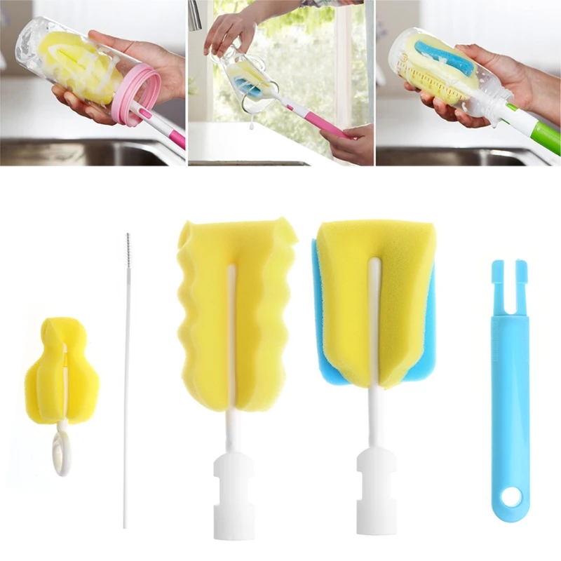 Baby Care 4pcs/set Sponge Brush Baby Bottle Cup Glass Pacifier Washing Clean Cleaner Tool